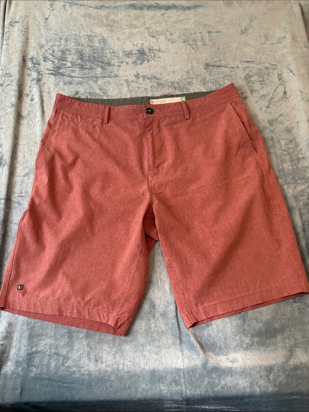 Linksoul Men’s Flat Front Shorts - Brick Red